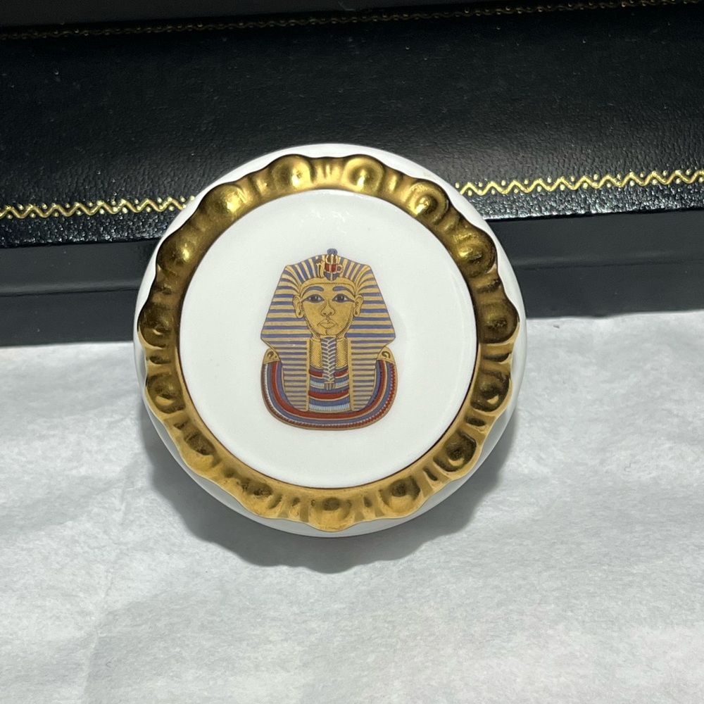 Gold and White Coalport Bone China Pharaoh Dish